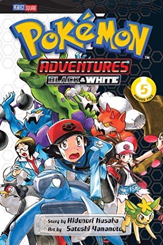 Pokémon Adventures Black & White Volume 5 manga cover with characters.