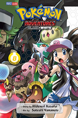 Pokémon Adventures Black & White volume 8 manga cover with characters.