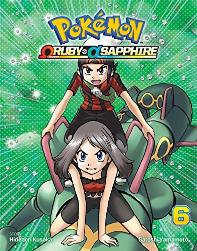 Pokémon Omega Ruby & Alpha Sapphire, Vol. 6 manga cover with characters and Sceptile.
