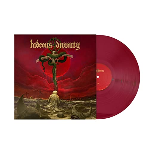 Hideous Divinity "Cobra Verde" vinyl record with dark, religious artwork.
