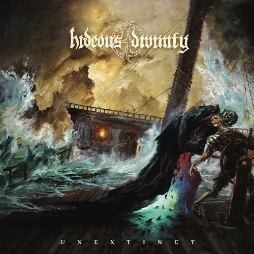 Album cover: stormy seas, shipwreck, and a figure reaching upwards.