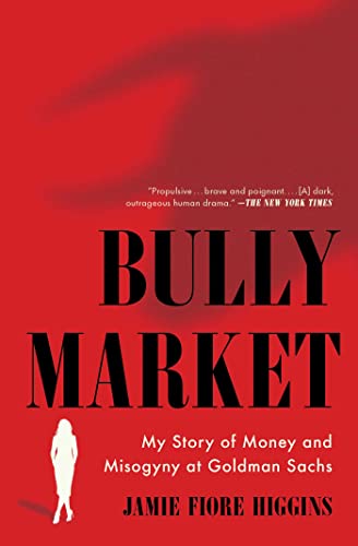 Red book cover with bold black title “Bully Market” and silhouette of a woman.
