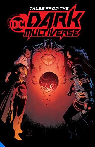 Comic book cover featuring Batman and other DC characters in darkness.