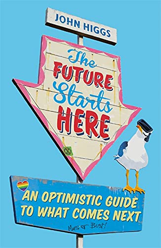 Book cover with a directional sign and a seagull wearing a cap.