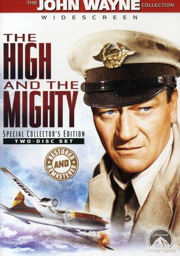 DVD cover for "The High and the Mighty" featuring John Wayne and a plane.