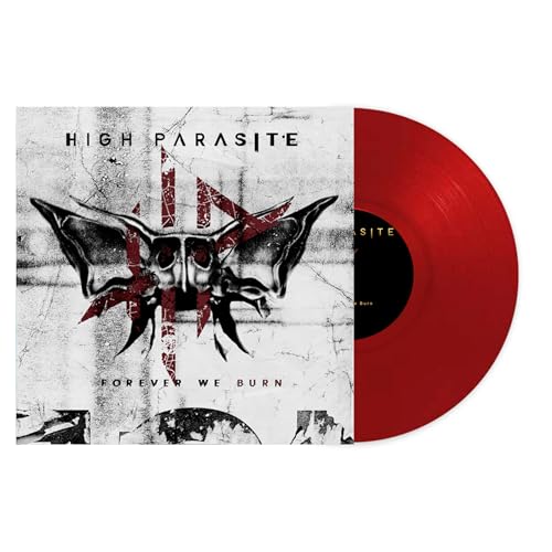 High Parasite "Forever We Burn" vinyl record with red disc and skull artwork.