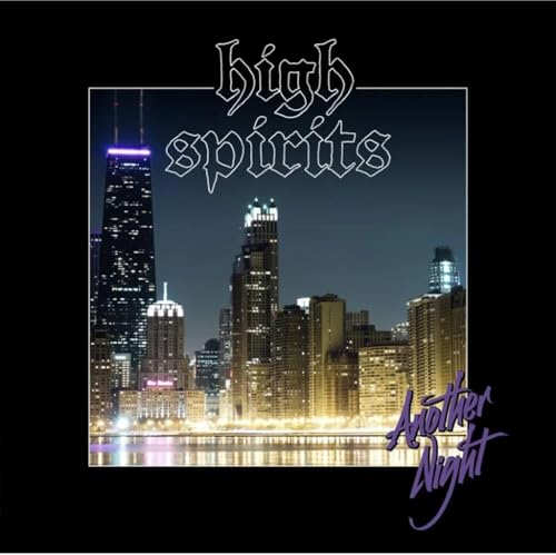 CD cover for High Spirits’ “Another Night” featuring a city skyline.