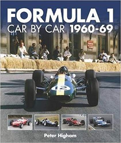 Book cover showing a vintage Formula 1 race car with four smaller car images below.