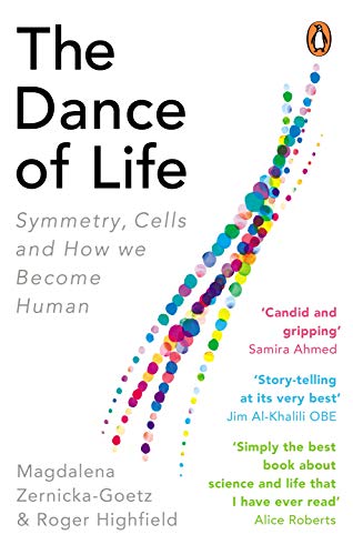Book cover with title and colorful, dotted swirling lines on a white background.