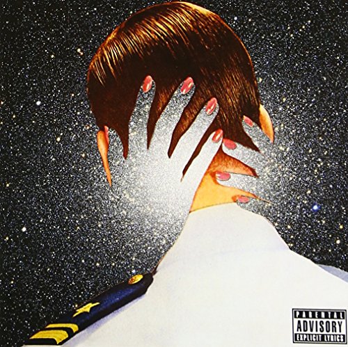Album cover featuring a person's head dissolving into a starry space background.