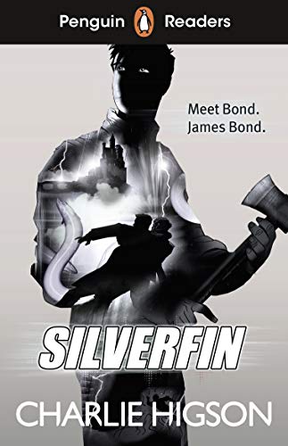 Book cover for "Silverfin" featuring a shadowy figure and dramatic imagery.