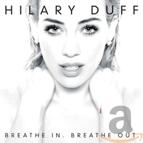 Black and white close-up portrait of Hilary Duff for the album Breathe In. Breathe Out.