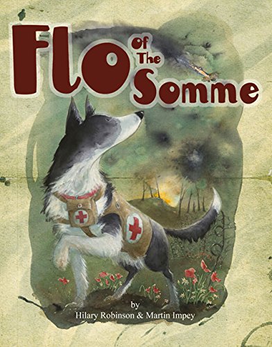 Book cover: illustrated dog in uniform amidst a smoky, poppy-filled landscape.