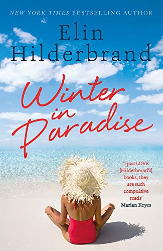 Book cover: "Winter in Paradise" with a beach, hat, and blue sky.