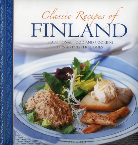 Cookbook cover, “Classic Recipes of Finland,” featuring plated Finnish food.