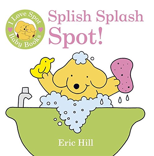 "Children's book cover featuring a cartoon dog in a bathtub with soap and a rubber duck."