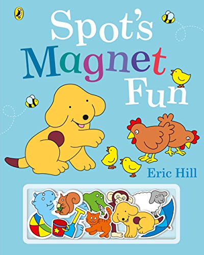 Book cover featuring Spot the dog, a hen, and magnetic animal pieces.