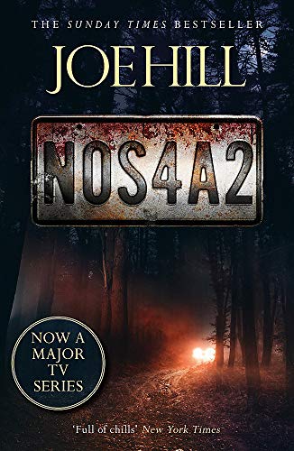 Book cover for "NOS4A2" with a rusted license plate and dark forest.