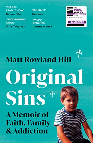 Book cover: “Original Sins” memoir with author Matt Rowland Hill and a young boy.