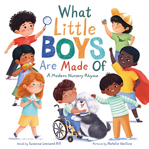 Book cover depicting diverse children playing with a fluffy dog.