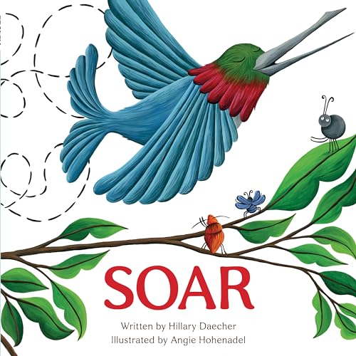Book cover: blue bird in flight with insects on a branch.