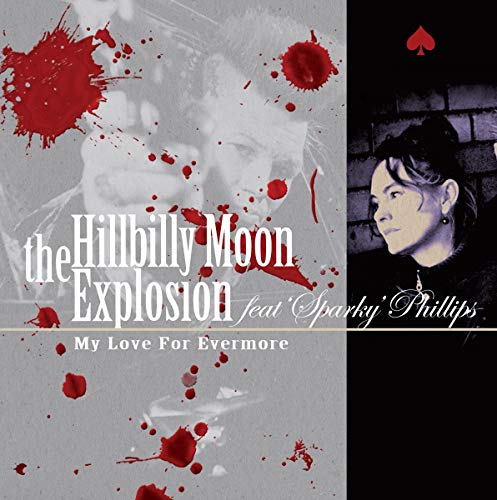 Album cover with red splatters, band name, and portrait of a woman.