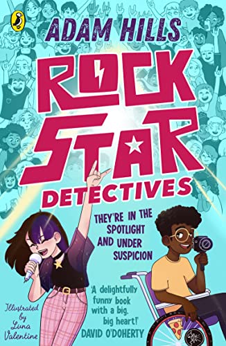 Book cover: "Rockstar Detectives" with illustrated children and bold pink text.
