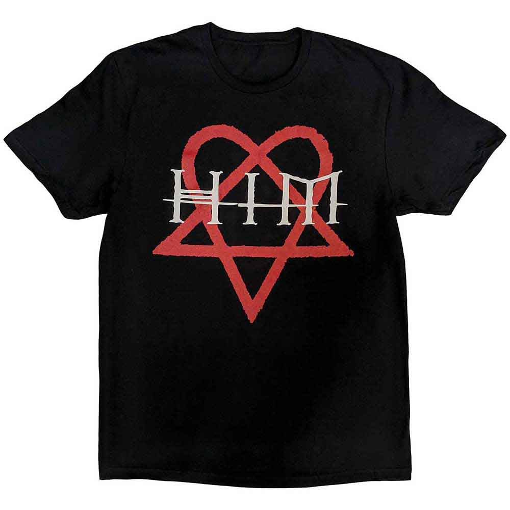 Black t-shirt with white Heartagram symbol, unisex style, extra large size.