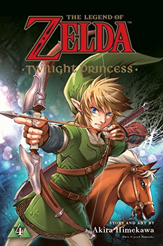 Link aims a bow and arrow while riding a horse on this manga cover.