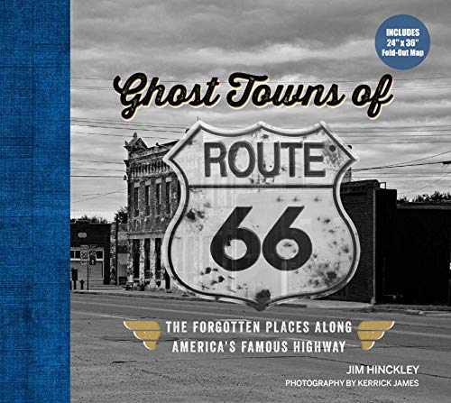 Book cover featuring a Route 66 sign over a faded building image.