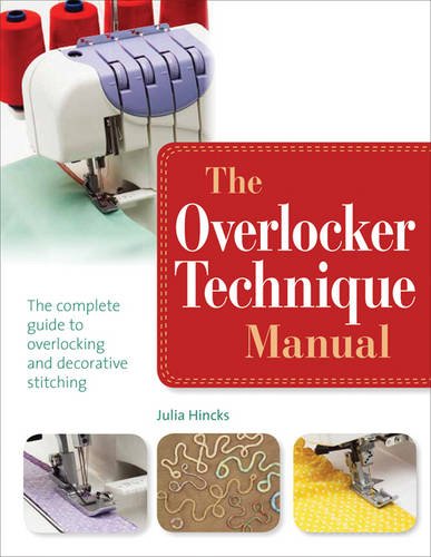 Book cover featuring an overlock sewing machine and stitching examples.