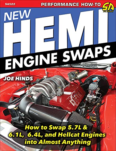 Book cover featuring a red engine with “HEMI ENGINE SWAPS” text.
