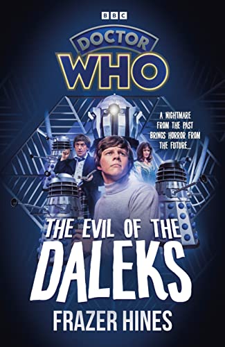 Doctor Who book cover featuring the Doctor, Daleks, and futuristic architecture.
