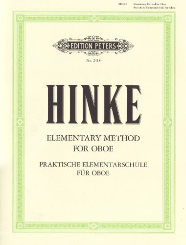 Sheet music cover: "Elementary Method for Oboe" by Hinke, green border.