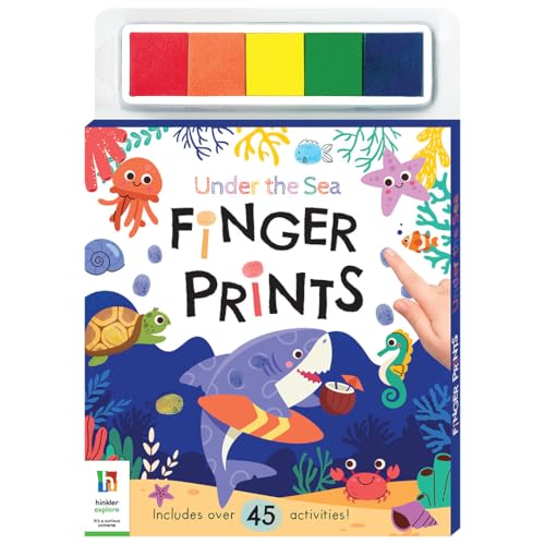 Children's activity book, "Under The Sea Finger Prints," with ink pad and ocean creatures.