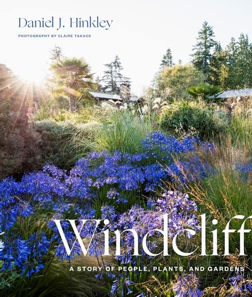 Book cover with lush garden scene and title “Windcliff.”