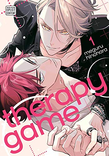 Manga cover featuring two men in an intimate pose with pink text overlay.