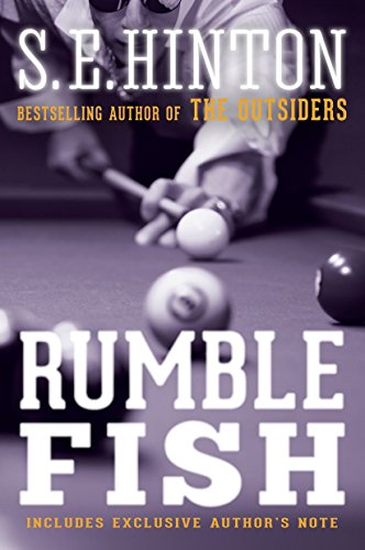 Book cover featuring a person playing pool with the title Rumble Fish.