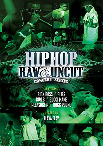 "DVD cover with green tint, featuring hip-hop artists performing on stage."
