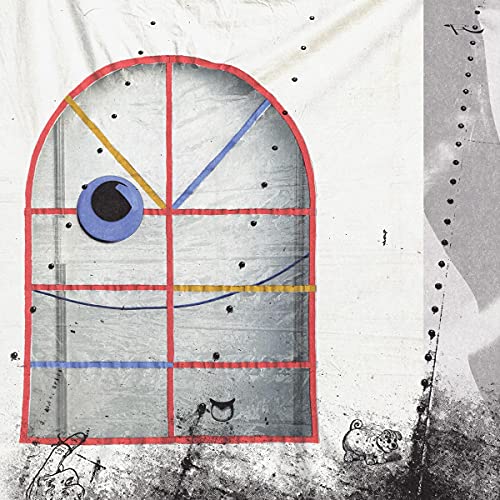 Album cover: abstract geometric shapes with a cat and dog illustration.