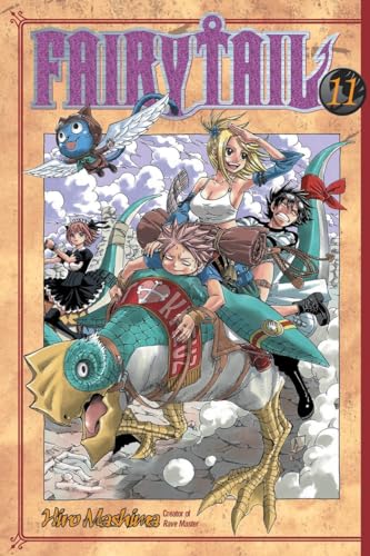 Fairy Tail volume 11 manga cover with characters riding a large creature.