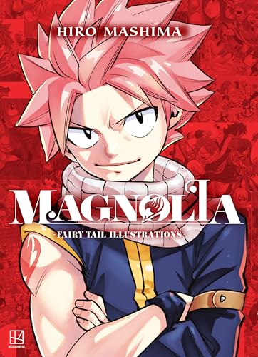 Natsu Dragneel from Fairy Tail on a red background with the title Magnolia.