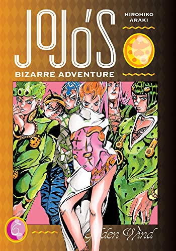 Manga cover featuring Giorno Giovanna and his team against a pink background.