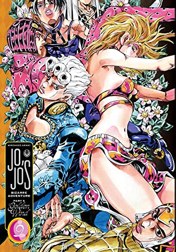 Manga cover featuring Giorno Giovanna and other characters surrounded by flowers.