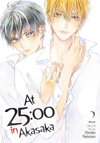 Two men with dark and blonde hair in white shirts on manga cover art.