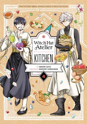 Manga cover featuring two young men with food and kitchen elements.
