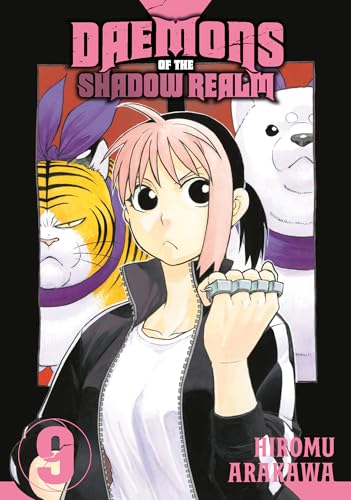 Manga cover: young woman with animal companions, holding brass knuckles.