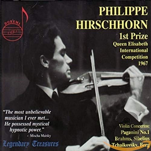 CD cover featuring violinist Philippe Hirschhorn, winner of the 1967 Queen Elisabeth Competition.