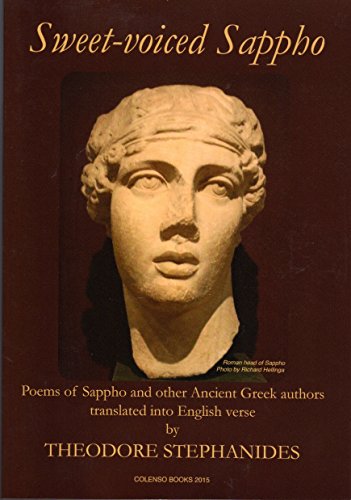 Book cover featuring a marble bust of a woman, titled “Sweet-voiced Sappho.”