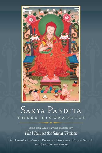 Book cover featuring a colorful painting of Sakya Pandita in red robes.